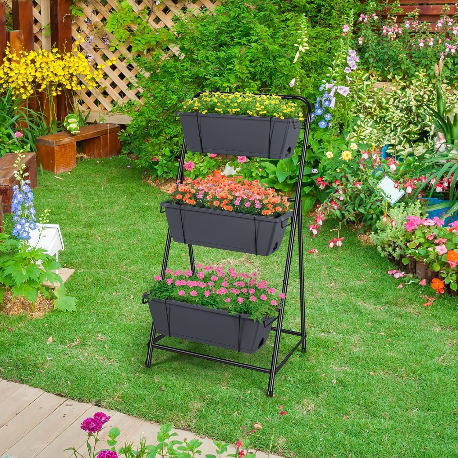 Vertical Garden Planter 3 Tier Raised Garden Bed Herb Planter - Image 3